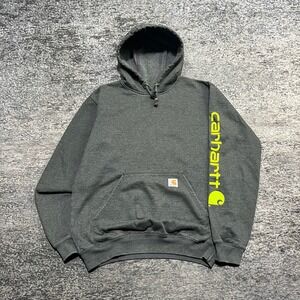 Carhartt Hoodie Sweatshirt Mens Small Gray Workwear Original Fit